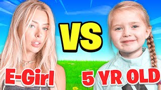 5 Year Old VS. World's BEST E-Girl (Fortnite 1v1)