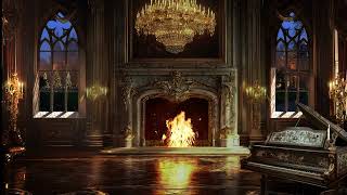 Royal Ballroom Ambience | Classic Music & Fire crackling | ASMR |1 Hour |royal core & light academia screenshot 2