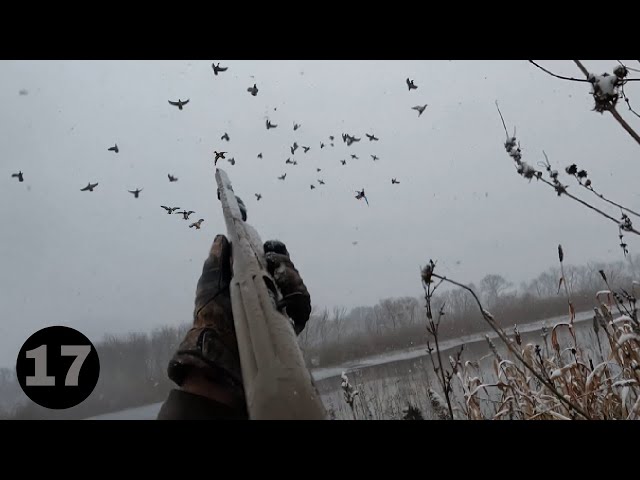 Huge Flocks of Mallards In the Snow!!! : Duck Hunting 2023 class=