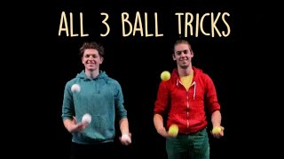Alphabet of 3 ball juggling - 43 tricks