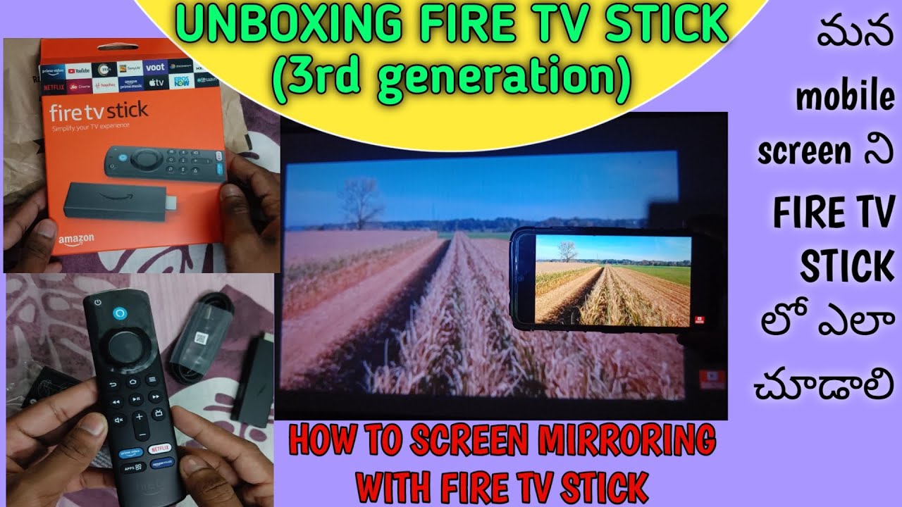 Unboxing fire tv stick 3rd generation | how to screen mirror with fire tv stick | telugu techmate |