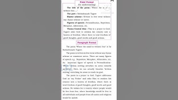 10th Std  English 1.1 WHERE THE MIND IS WITHOUT FEAR.. APPRECIATION #shorts