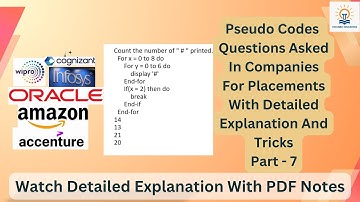 Pseudo Code Questions For Infosys ,Capgemini ,Accenture Part 7 #pseudocode #interviewquestions