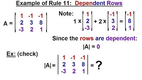 Linear Algebra: Ch 2 - Determinants (17 of 48) Example of Rule 11: Dependent Rows