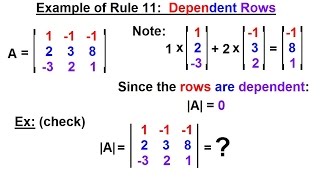 Linear Algebra: Ch 2 - Determinants (17 of 48) Example of Rule 11: Dependent Rows