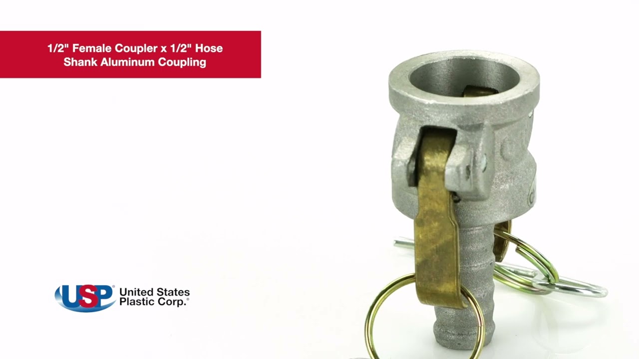 1/2" Female Coupler x 1/2" Hose Shank Aluminum Coupling | U.S. Plastic Corporation®