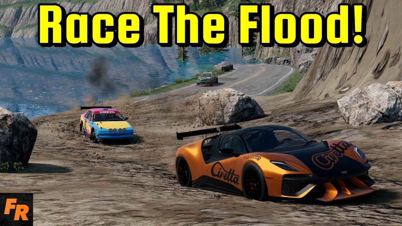 Race The Flood! - 2WD Mud Pit - BeamNG Drive