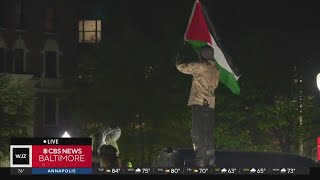 Pro-Palestinian protesters form encampment at Johns Hopkins University