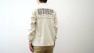 UNIVERSAL OVERALL ユニバーサルオーバーオール バックプリント ポケット 長袖 Tシャツ メンズ レディース ユニセックス ロンT 綿100% 春夏秋冬 U2613220GA