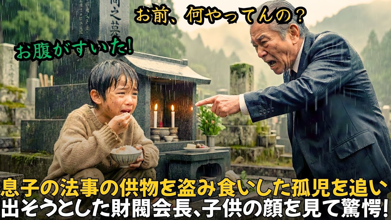 息子の法事の供物を盗み食いした孤児を追い出そうとした財閥会長、子供の顔を見て驚愕！