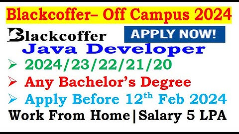 Blackcoffer is hiring 2024/23/22/21/20 Batch | Apply before 12th Feb 2024 | Work From Home | 5 LPA