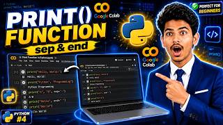 Python Tutorial #4 | Print() Function in Python | sep & end Explained | Python for Beginners 🐍