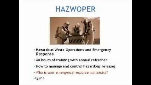 Hazardous Waste Operations and Emergency Response (HAZWOPER)
