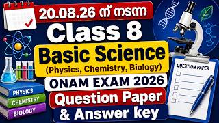 Class 8 Basic Science Onam Exam 2026 | Question Paper with Answer Key | Mal & Eng Medium