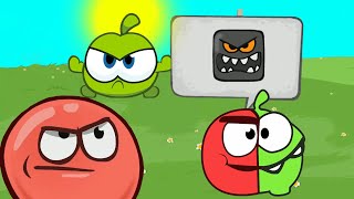 New Cartoon game Red Ball and Om Nom got SharoNyam | Green hills level 1-15 Boss Square new series