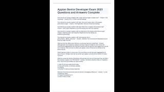 Appian Senior Developer Exam 2023 Questions and Answers Complete screenshot 1