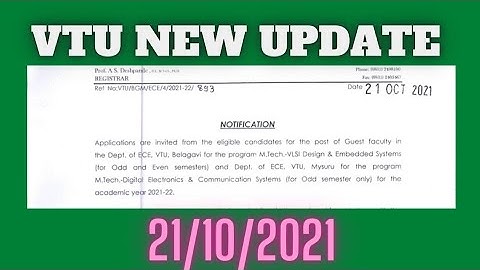 VTU APPLICATIONS ARE INVITED FROM ELIGIBLE CANDIDATES FOR THE POST OF GUEST FACULTY..  #DOGOODWORLD