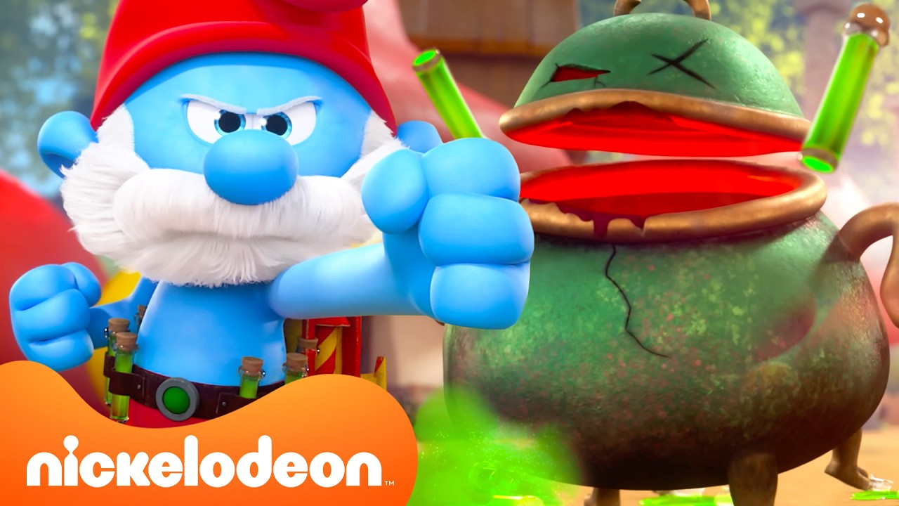 Papa Smurf FIGHTS A Magic Cauldron! 🪄 | @Nicktoons