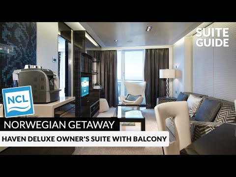 Norwegian Getaway Deluxe Owner's Suite with Balcony (H3) walkthrough tour