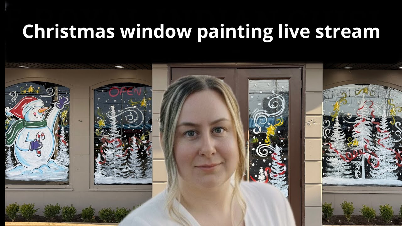 Christmas window painting live 