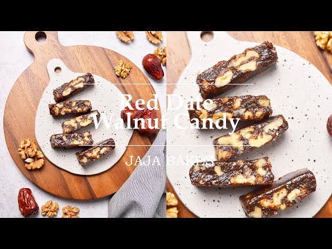 Red Date Walnut Candy | 棗泥核桃糕 | Permen Angco Walnut | Jaja Bakes