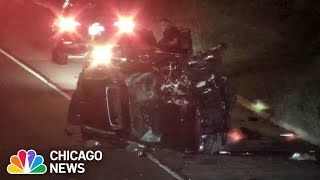 1 person dead in Eisenhower rollover crash on Chicago's West Side