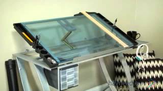 Studio Designs Hayneedle Exclusive Aries Glass Top Drafting Table - Product Review Video