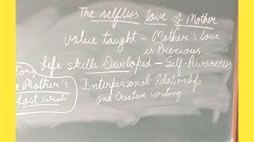 Moral Science/Class 4/The selfless love of mother