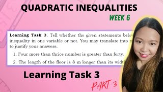 QUADRATIC INEQUALITIES| WEEK 6 LEARNING TASK 3 PART 3 | @LoveMATHTV Net Worth