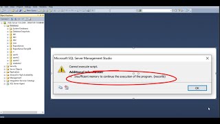 Solve error "Insufficient memory to continue the execution of the program.  (mscorlib)"in SQL Server
