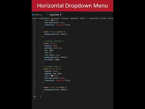 Horizontal Dropdown Menu