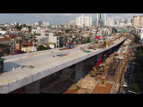 Video Phố Đại La thi công hoàn thiện khẩn trương Vành đai 2... - youtube