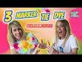 3 MARKER TIE DYE CHALLENGE | DYE FUN SHIRTS | PINTANDO CAMISETAS DE 3 COLORES