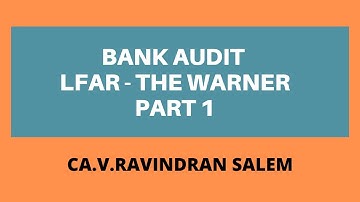 Bank Audit LFAR - The Warner -Part 1 -Cash and Bank