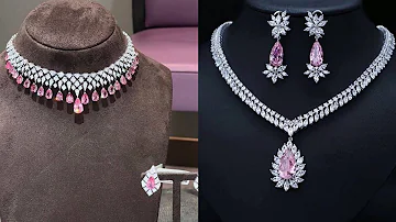 Latest pink diamond necklace design collection ideas