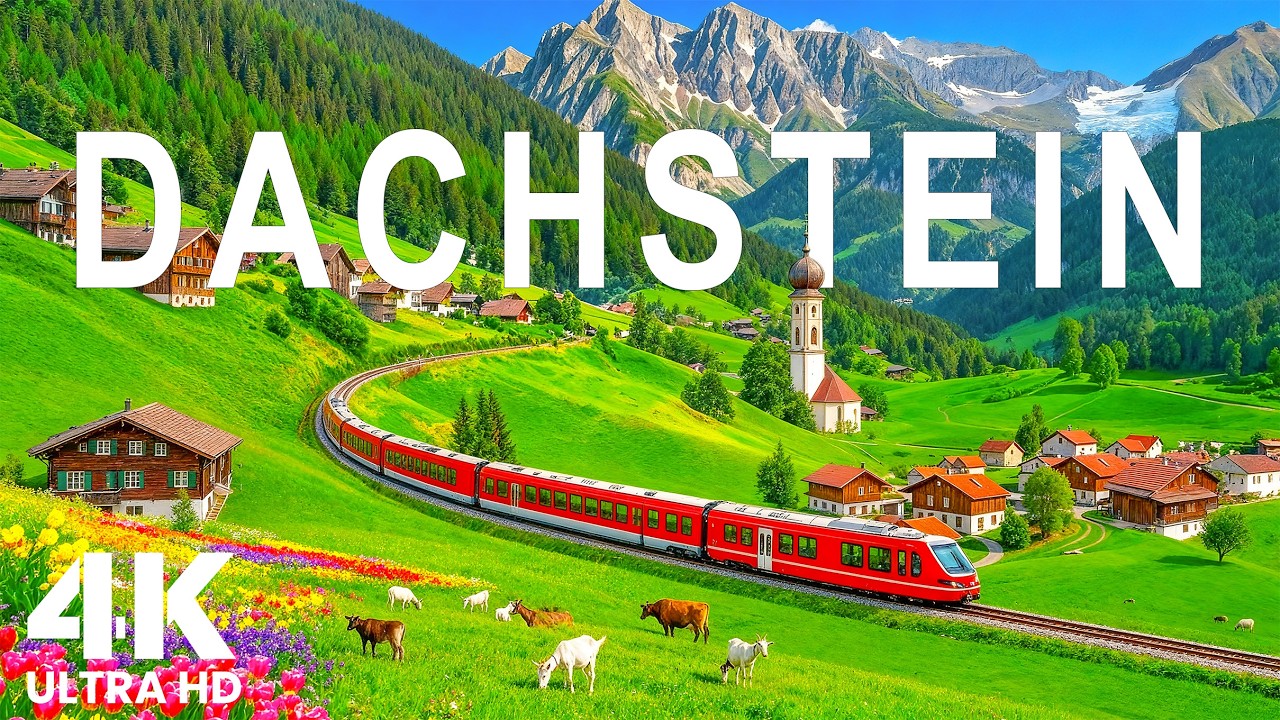 Дахштайн в Альпах 4K — Исследуйте величественные вершины под фортепианную музыку