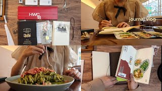 vlog | solo cafe date: journal with me ☕️✍🏻 stationery haul & traveler's notebook from JPFans 🚂