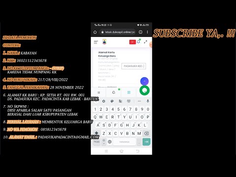Cara Buat KK Baru / Baru Rumah Tangga. Kab Lebak Online Capil.