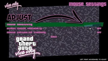 GTA Vice City Mouse Settings | Adjust Mouse Sensitivity GTA Vice City | Fix Mouse Sensitivity GTA VC