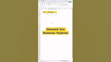 Otomatik Sıra Numarası Yazdırma #excel #exceltips #exceleğitimi #excelkursu excelsozlugu.com.tr