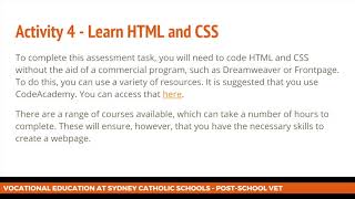 ICTWEB301 - Activity 4 - Learn HTML and CSS