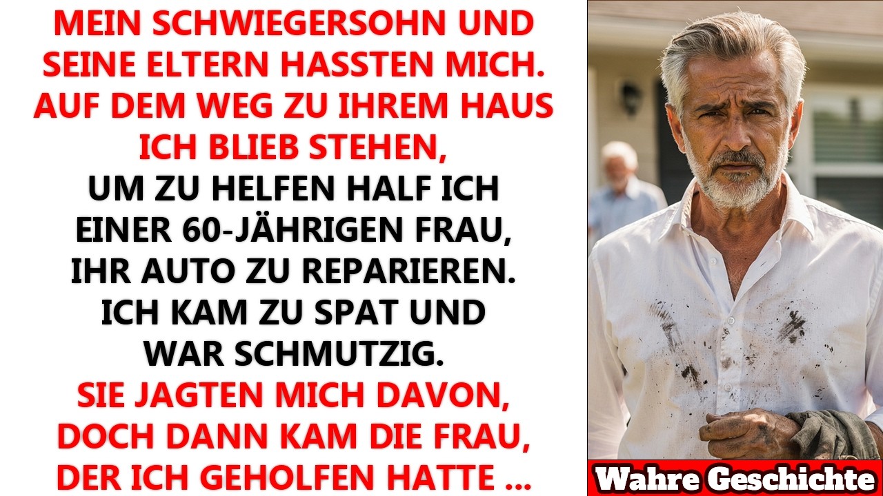 Als ich an diesem Samstag für die Schwiegermutter meiner Tochter ein Geburtstagsgeschenk kaufte, hatte ich Ölflecken auf dem Hemd und zwei Stunden Verspätung – ich hatte einer Fremden auf der...