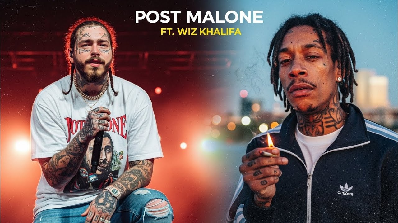 Post Malone Ft Wiz Khalifa - Smoke Rings in the Rearview (Lyrics Video)