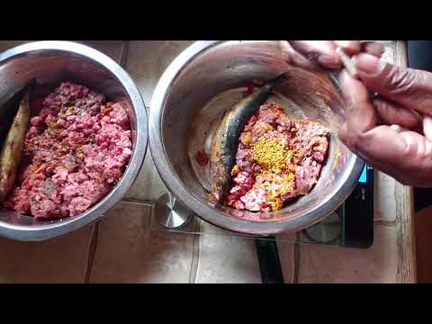 easy-raw-dog-food-recipe-with-duck-wings,-beef-organ-blend,-and-sardines