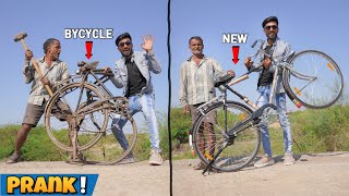 Breaking Stranger's Bicycle And Giving Them New Prank - आज तो मरते मरते बचे😂😂