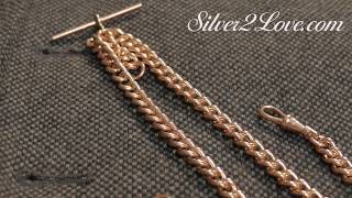 Rose Gold Pocket Watch chains double albert