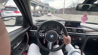 BMW F30 Cuttin up in NYC streets !! POV Drive (Almost macked)
