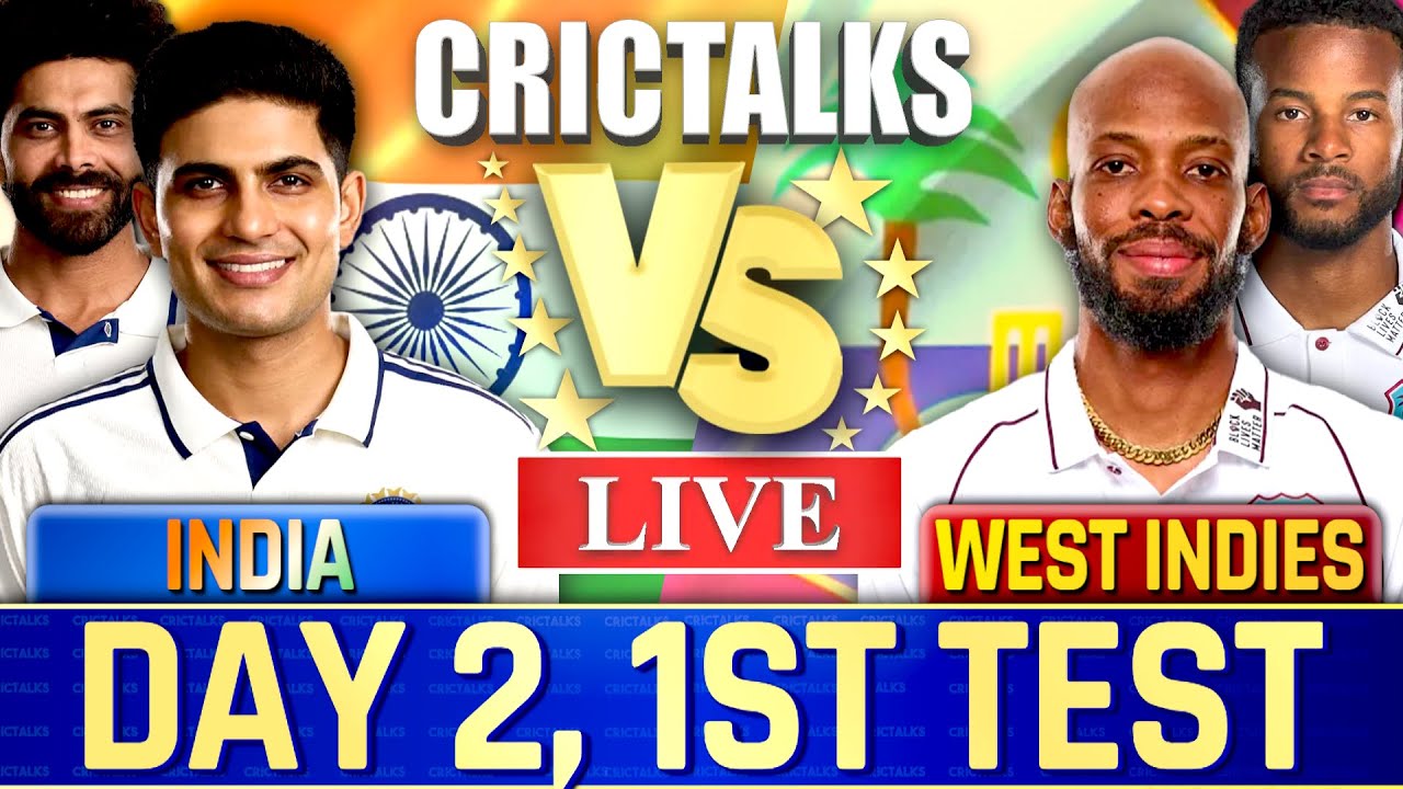 Live: IND vs WI, 1st Test Day 2, Live Cricket Match Today, Cricket LiveTeam Scores & Commentary