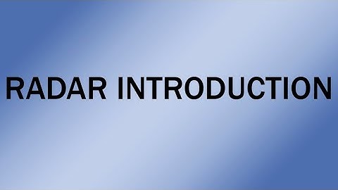 Wanco Message Sign Operation: Radar Introduction