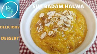 Suji Badam Halwa /Semolina Almond Pudding /Rava Badam Kesari